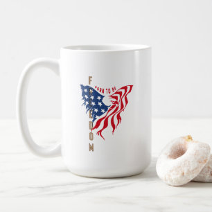 Geboren um frei zu sein Patriotischer Adler   Klas Kaffeetasse