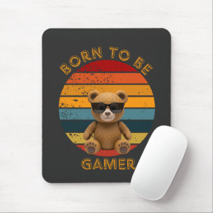 Geboren um Gamer zu sein, coole Teddybär-Kunst Mousepad