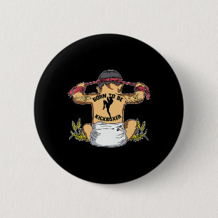 Geboren um Kickboxer Kickboxen Martial Arts Traini Button