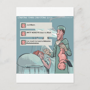 Geboren um lustige Cartoons zu twittern Postkarte