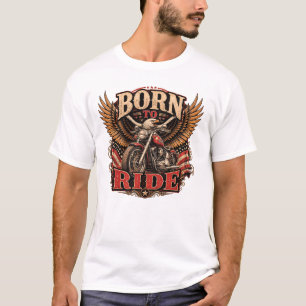 Geboren, um mit dem Vintage-Eagle-Motorrad amerika T-Shirt