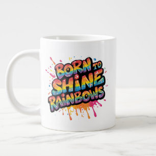 Geboren, um Regenbögen zu strahlen - Inspirierende Jumbo-Tasse
