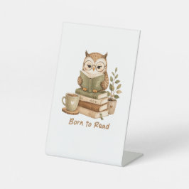 Geboren um süße Eulenbücher zu lesen Bücherliebhab Sockelschild