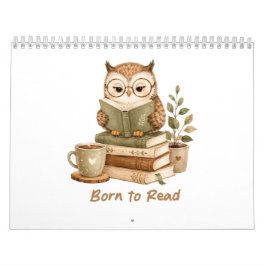 Geboren um süße Eulenbücher zu lesen Kalender