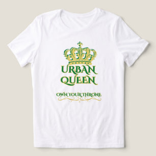GEBOREN UM WEISSE GRÜNE STÄDTISCHE GRAPHISCHE DAME Tri-Blend SHIRT