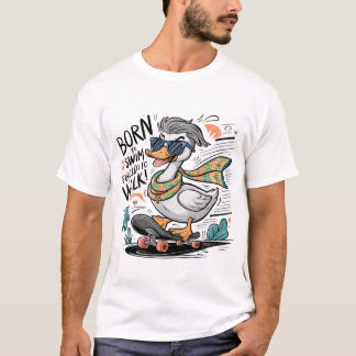 GEBOREN UM ZU SCHWIMMEN GEZWUNGEN ZU GEHEN IDEE T-Shirt