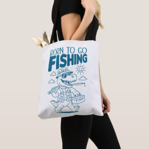 Geboren um zum Angeln zu gehen - Cooler Fisch Dino Tasche