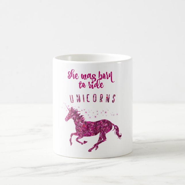 Geboren, Unicorns zu reiten! Kaffeetasse (Mittel)