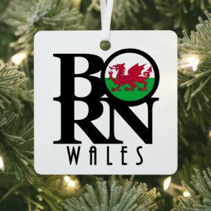 GEBOREN Wales Ornament Aus Metall