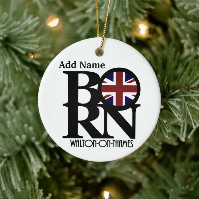 GEBOREN Walton-On-Thames Keramik Ornament (Baum)