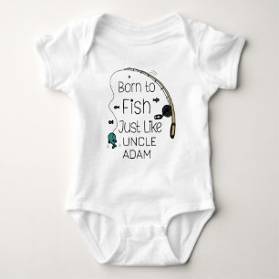 Geboren wie Onkel zu fischen - Niedlicher Angler Baby Strampler