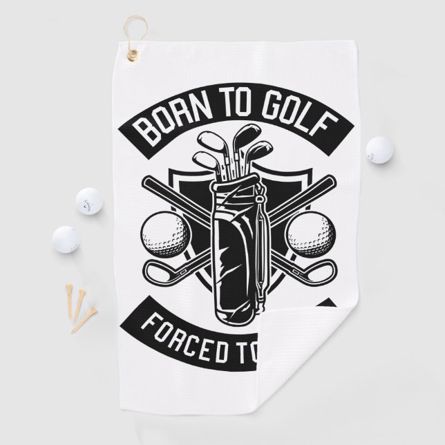 Geboren zu arbeiten golfhandtuch (Insitu)