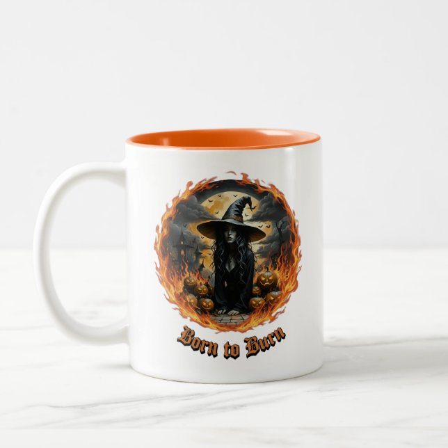 Geboren zu Burn Witwen Halloween Tasse (Links)