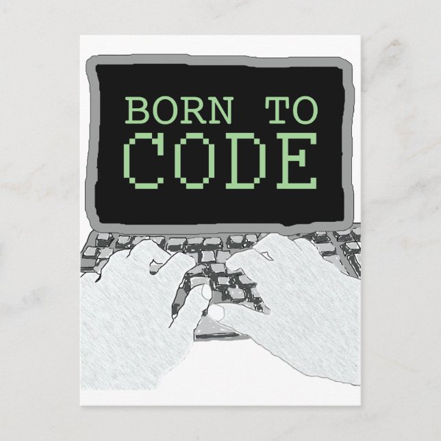 Geboren zu Code Postkarte (Vorderseite)