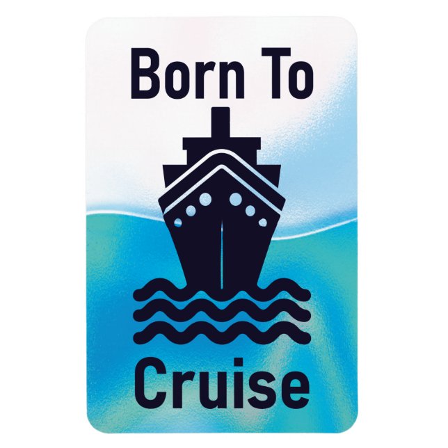 Geboren zu Cruise Cabin Stateroom Door Marker Blau Magnet (Vertikal)