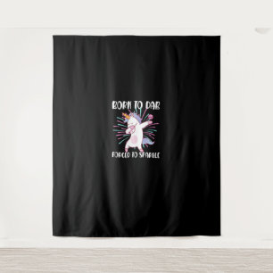 Geboren zu Dab gezwungen zu Sparkle Funny Dabbing  Wandteppich