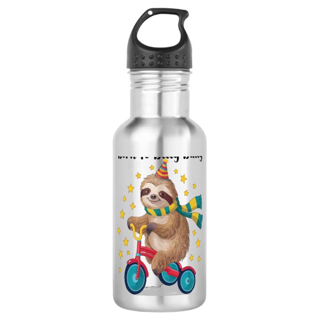 Geboren zu Dilly Dally Sloth Edelstahlflasche (Vorderseite)