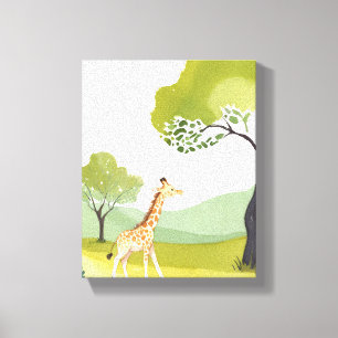 Geboren zu erkunden   Giraffe Kinderzimmer Wasserf Leinwanddruck