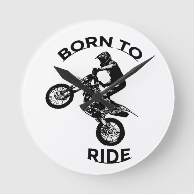 Geboren zu fahren - Motocross Rider Acrylmauer Uhr (Vorderseite)