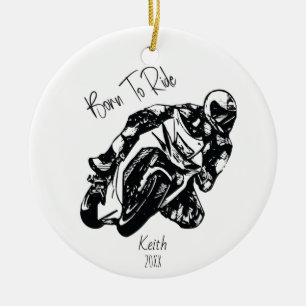 Geboren zu fahren Personalisierter Name Keramik Ornament