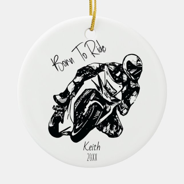 Geboren zu fahren Personalisierter Name Keramik Ornament (Vorne)
