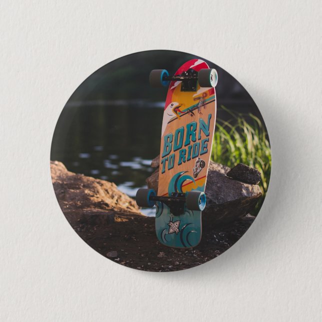 Geboren zu fahrende Skateboard Button (Vorderseite)