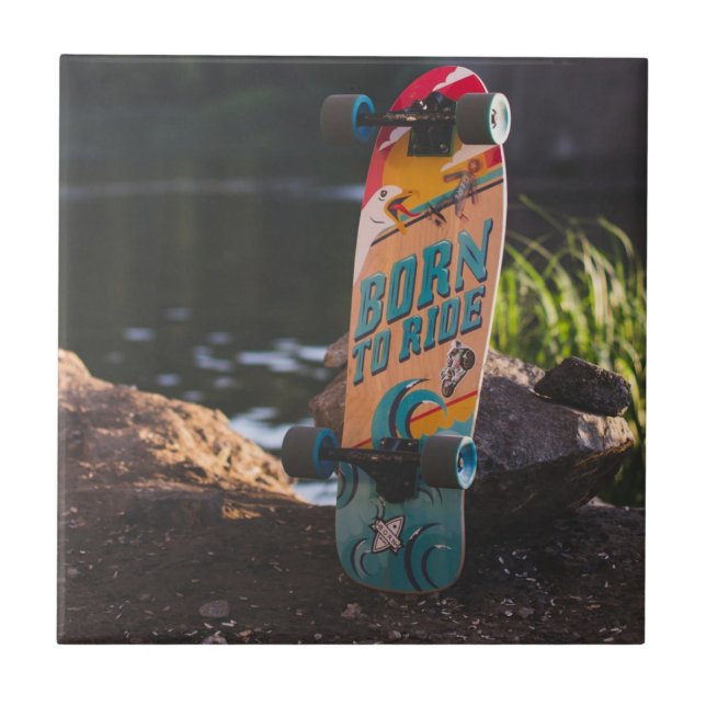 Geboren zu fahrende Skateboard Fliese (Vorderseite)