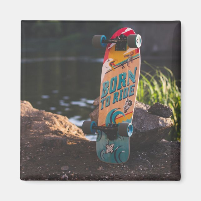 Geboren zu fahrende Skateboard Magnet (Vorne)