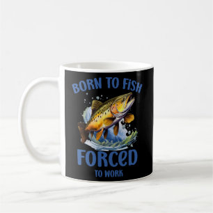 Geboren zu Fisch, der zur Arbeit gezwungen wird, F Kaffeetasse