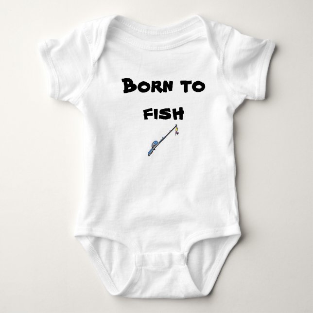 Geboren zu fischen! baby strampler (Vorderseite)