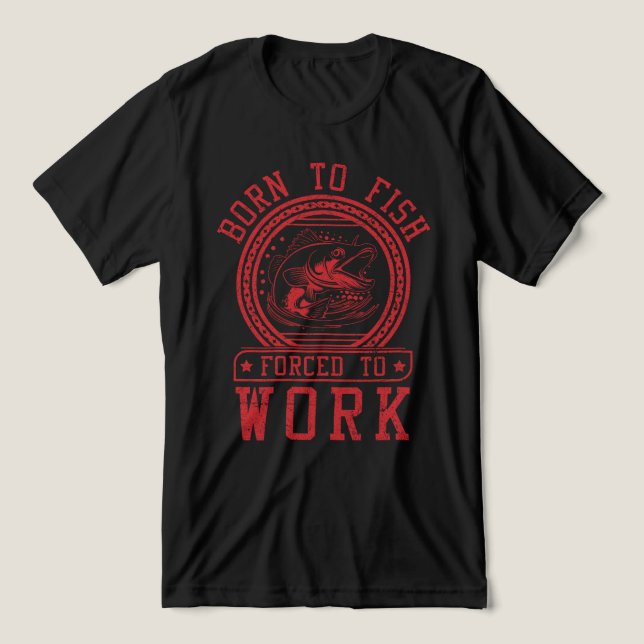 Geboren zu Fischen, die zur Arbeit gezwungen sind Tri-Blend Shirt (Design Vorderseite)