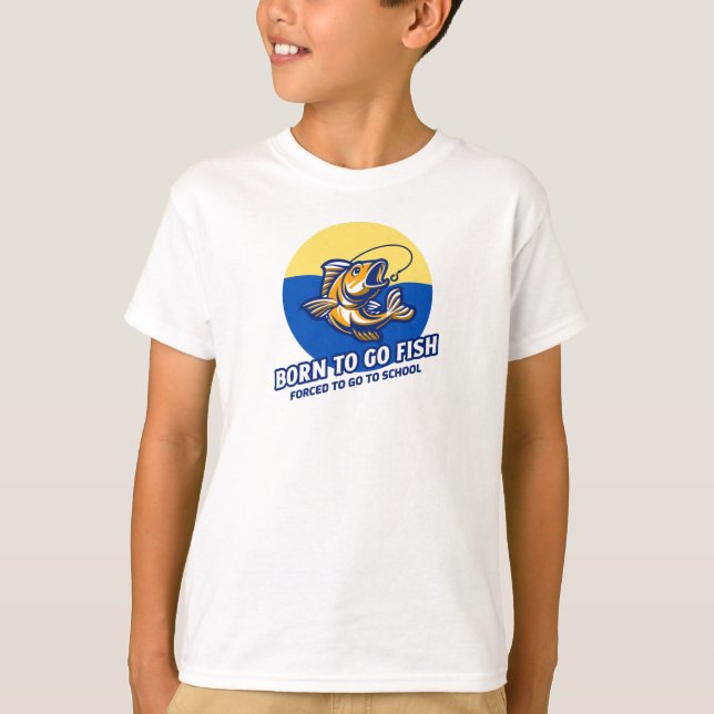 Geboren zu fischen spielerisches Angeln T-Shirt (Vorderseite)