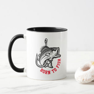 Geboren zu fischen tasse