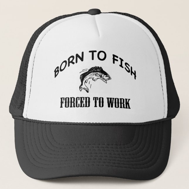 GEBOREN ZU FISCHEN TRUCKERKAPPE (Vorderseite)