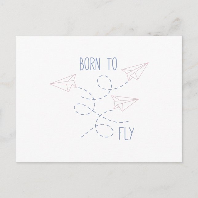 Geboren zu fliegen postkarte (Vorderseite)