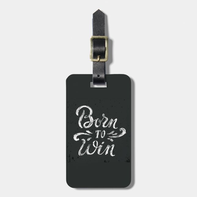 Geboren zu gewinnen gepäckanhänger (Vorderseite vertikal)