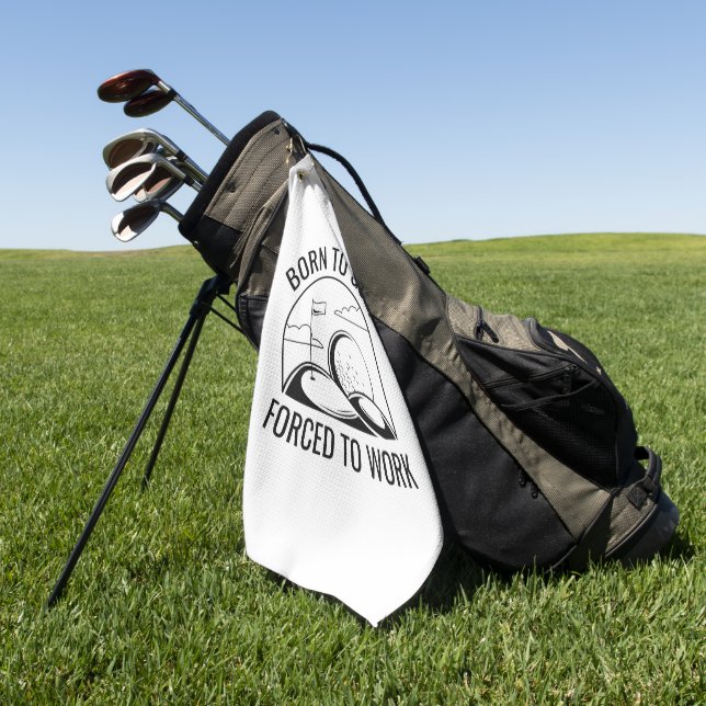 Geboren zu Golf zwangsweise zum Arbeiten Golfhandtuch (Gras)