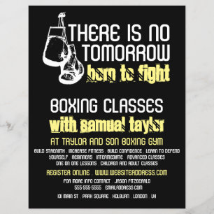 Geboren zu kämpfen, Boxklub, Boxtrainer-Werbung Flyer