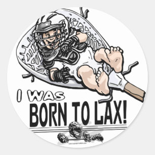 Geboren zu LaX Lacrosse Gear Runder Aufkleber