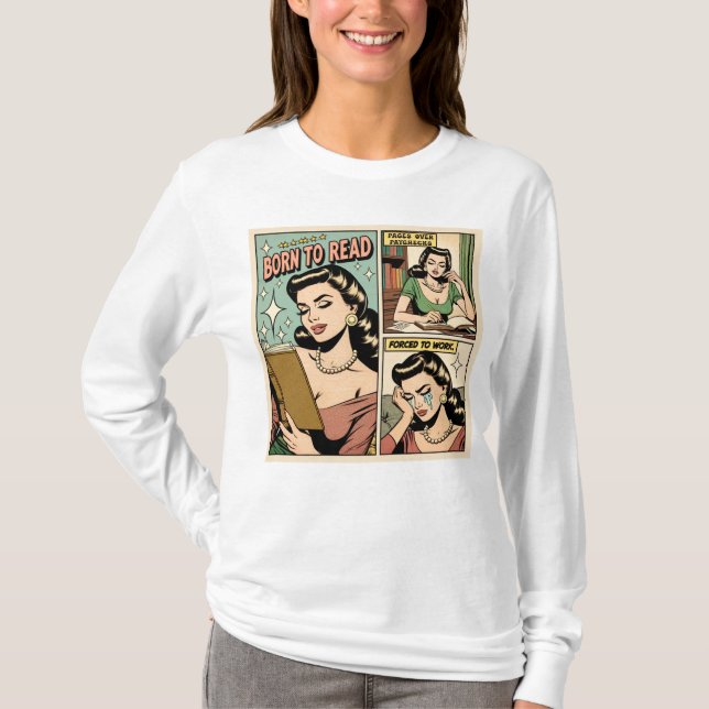Geboren zu lesen Shirt buchen | Comic Book Retro T (Vorderseite)