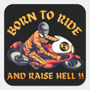 GEBOREN ZU REISEN UND HILFE-Biker-Lust-Lust Quadratischer Aufkleber