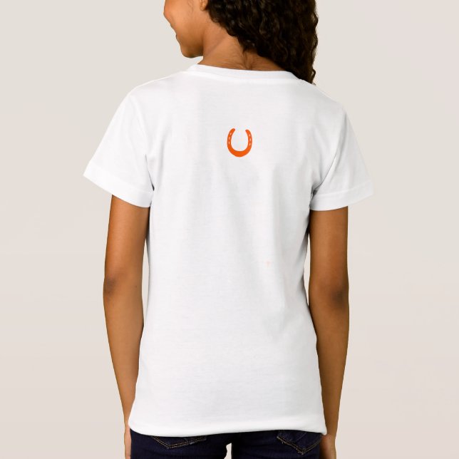 Geboren zu reiten Orangenhorse Kinderspass T-Shirt (Rückseite)