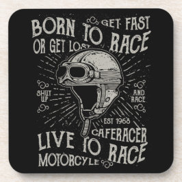 Geboren zu rennen schnelles Café Racer Motorrad Getränkeuntersetzer