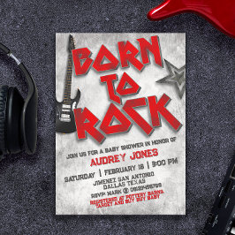 Geboren zu Rock - Babydusche Einladung