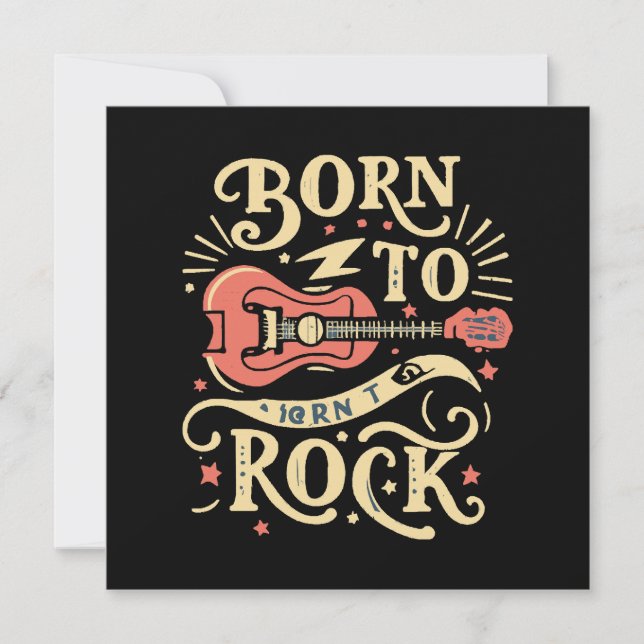 Geboren zu Rock Electric Guitar Einladung (Vorderseite)