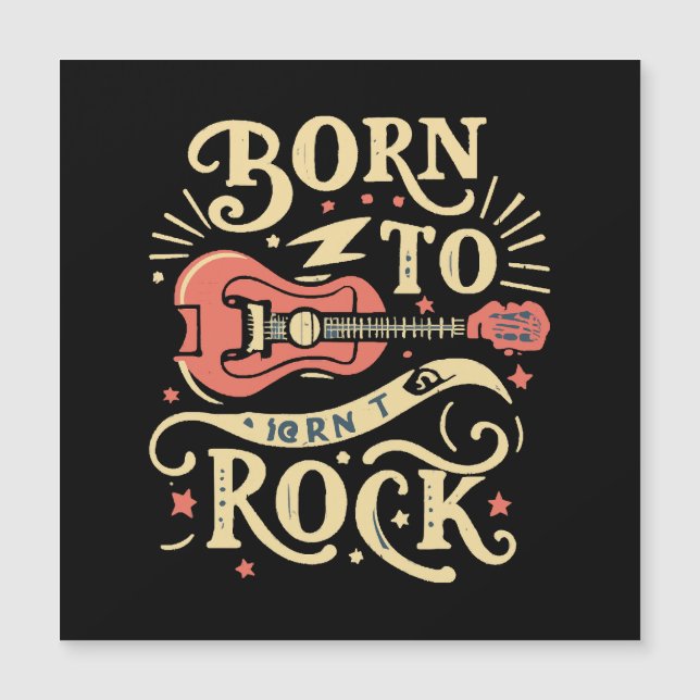Geboren zu Rock Electric Guitar Magnetkarte (Vorderseite)