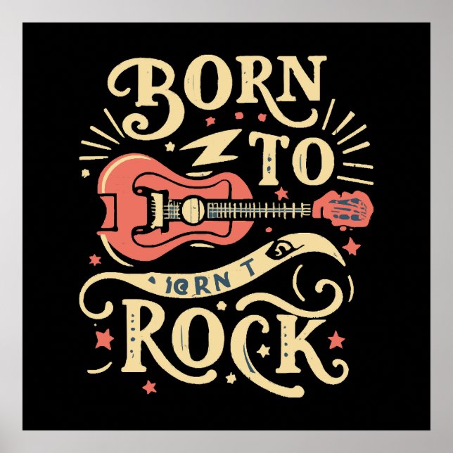 Geboren zu Rock Electric Guitar Poster (Vorne)