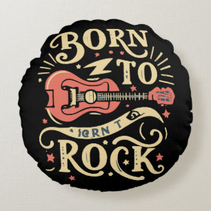 Geboren zu Rock Electric Guitar Rundes Kissen
