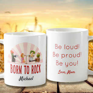 Geboren zu Rock - Funny Personalisiert Veggie Kind Kaffeetasse