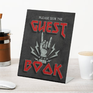 Geboren zu Rock - Gästebuchzeichen Sockelschild
